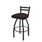Holland Bar Stool Co 25" Low Back Swivel Counter Stool, Black Wrinkle, Rein Coffee Seat 41125BW025 - alternate 1